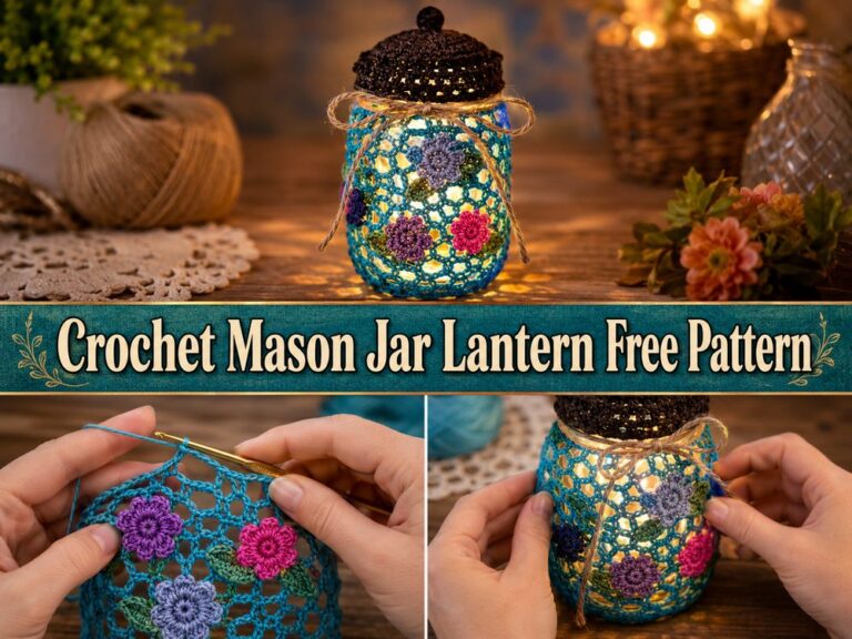 Crochet Mason Jar Lantern Free Pattern s