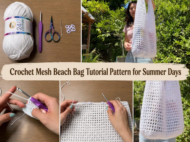Crochet Mesh Beach Bag Tutorial Pattern for Summer Days