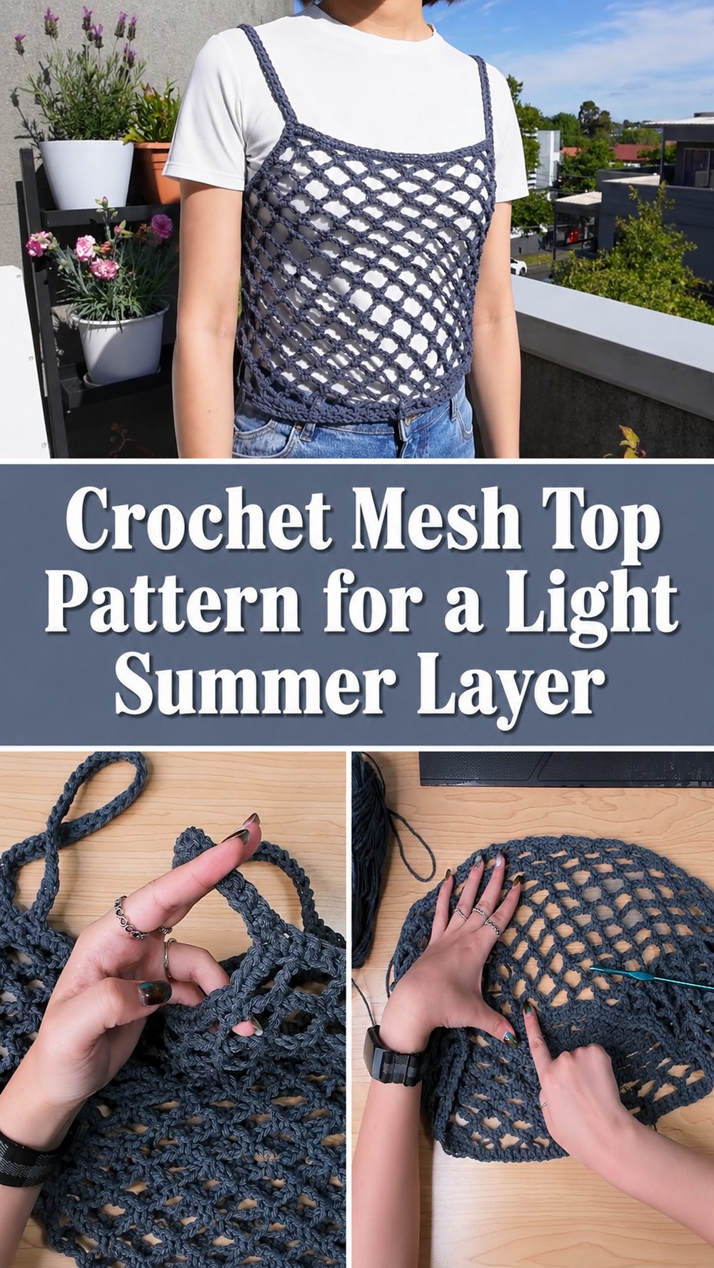 Crochet Mesh Top Pattern for a Light Summer Layer