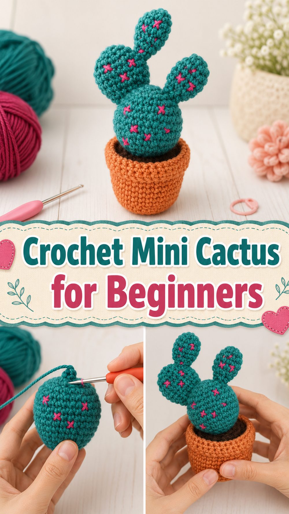 Crochet Mini Cactus for Beginners