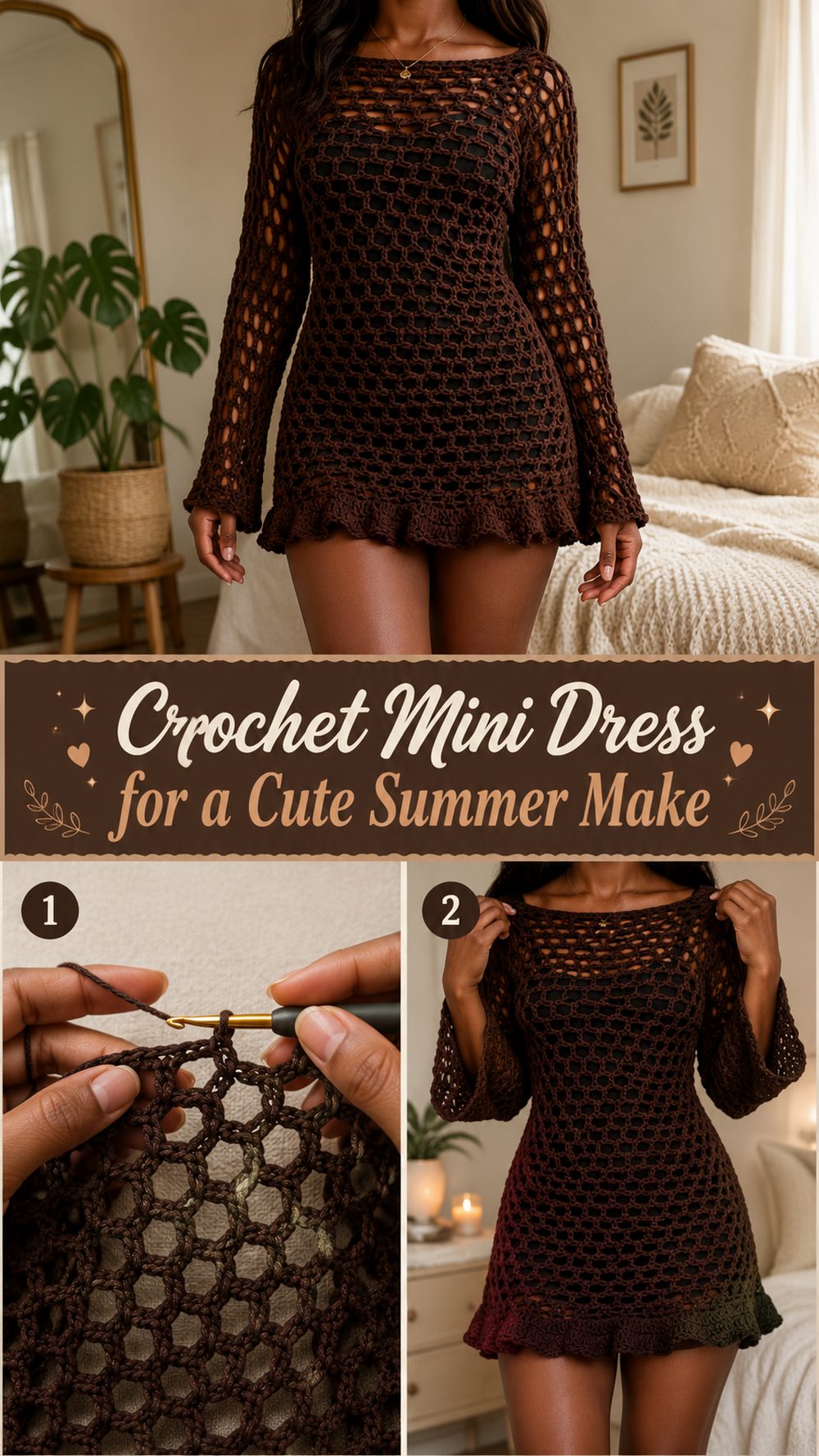 Crochet Mini Dress for a Cute Summer Make