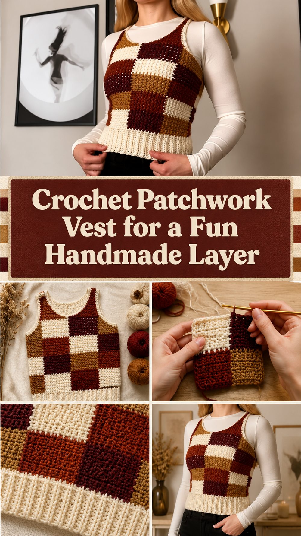 Crochet Patchwork Vest for a Fun Handmade Layer
