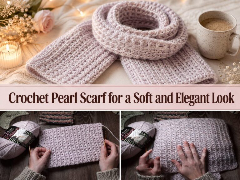 Crochet Pearl Scarf for a Soft and Elegant Look AS