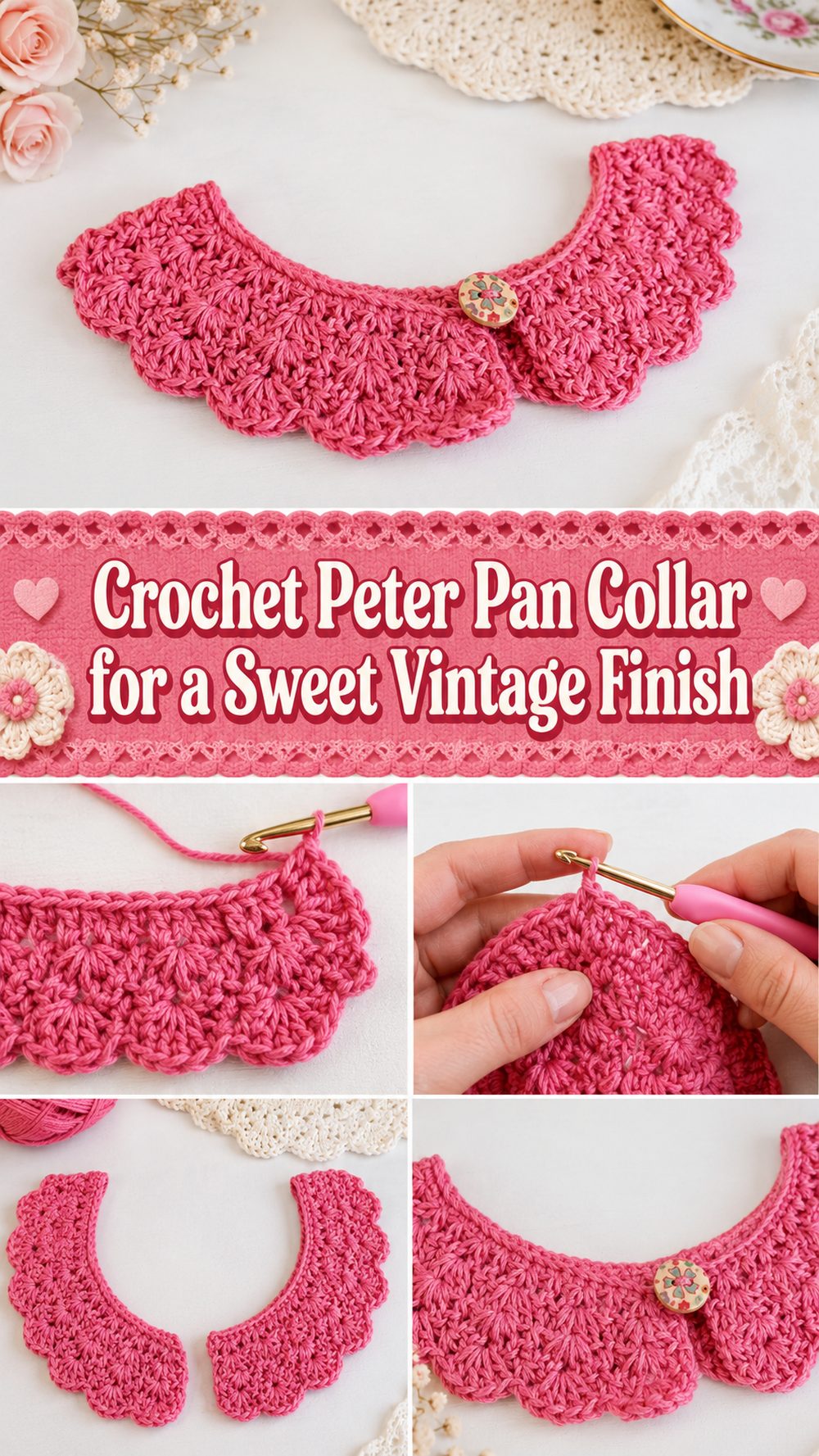 Crochet Peter Pan Collar for a Sweet Vintage Finish