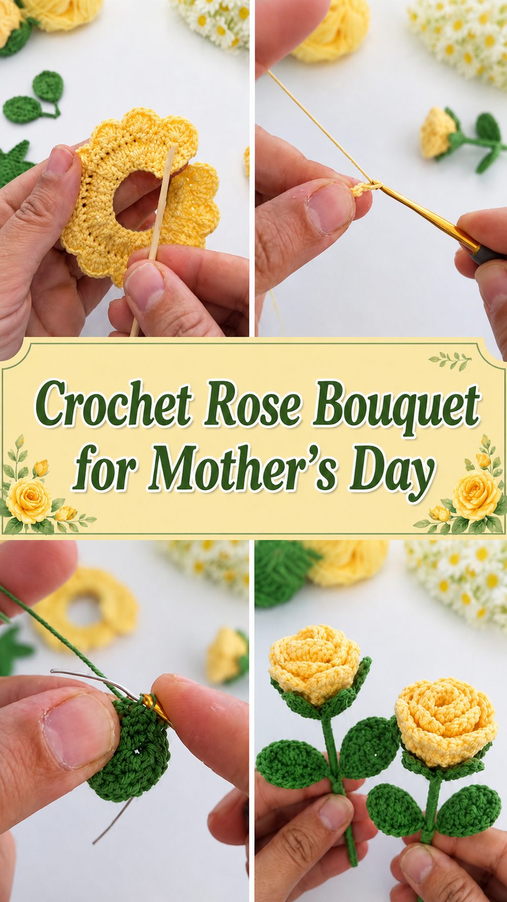 Crochet Rose Bouquet for Mother’s Day