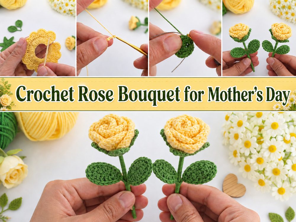 Crochet Rose Bouquet for Mother’s Day