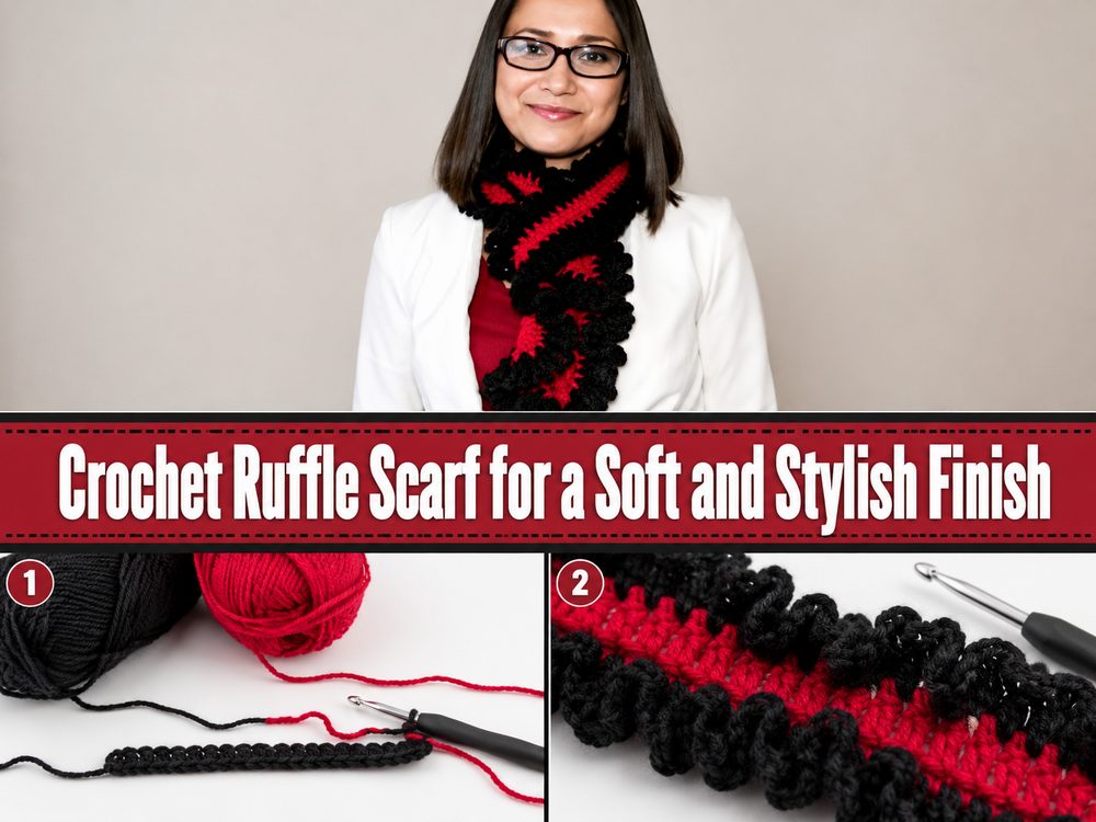 Crochet Ruffle Scarf for a Soft and Stylish Finish S
