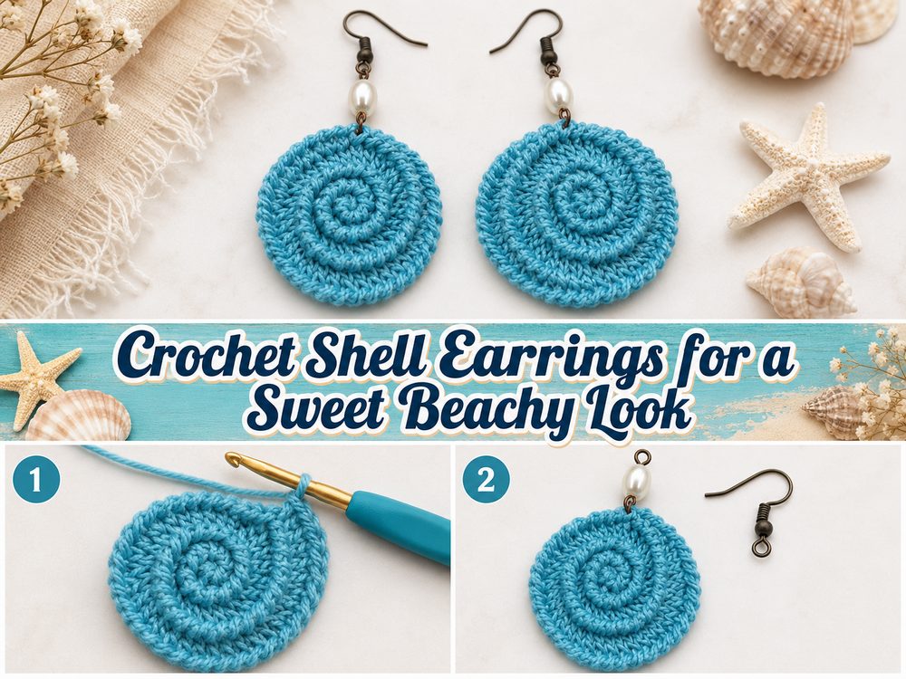 Crochet Shell Earrings for a Sweet Beachy Look z