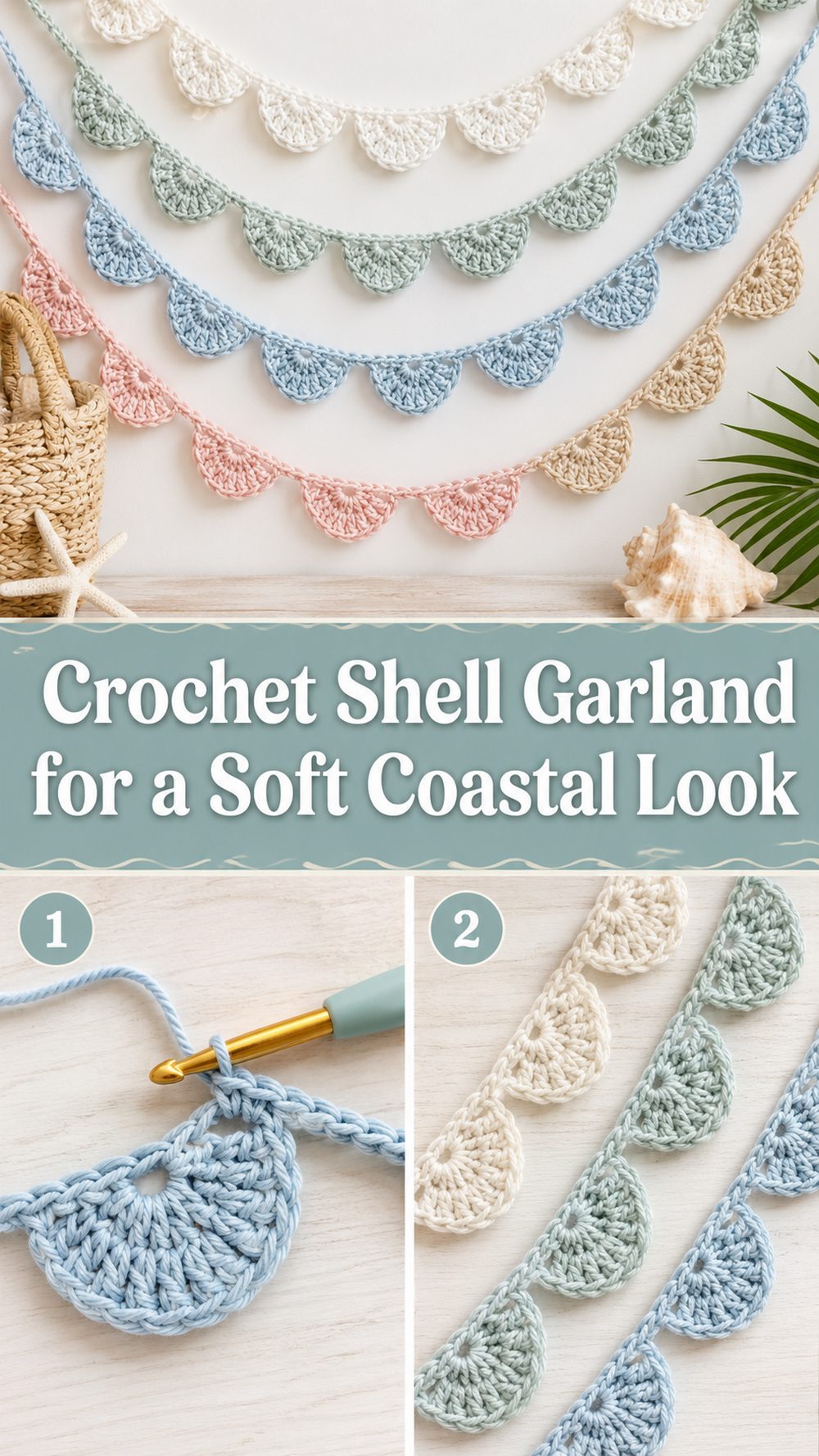 Crochet Shell Garland for a Soft Coastal Look