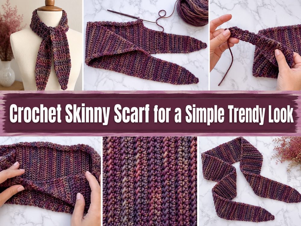 Crochet Skinny Scarf for a Simple Trendy Look d