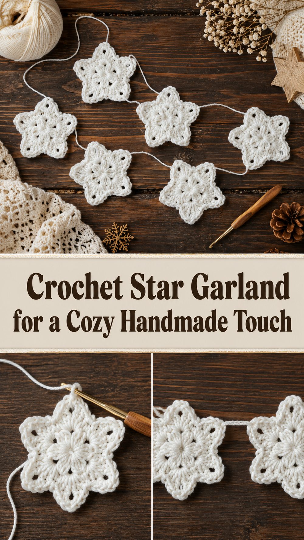 Crochet Star Garland for a Cozy Handmade Touch