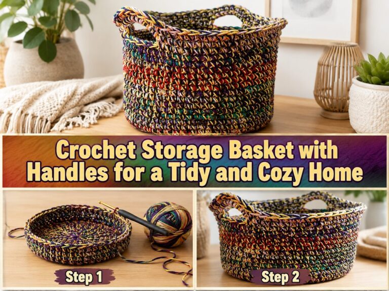 Crochet Storage Basket with Handles for a Tidy and Cozy Home s