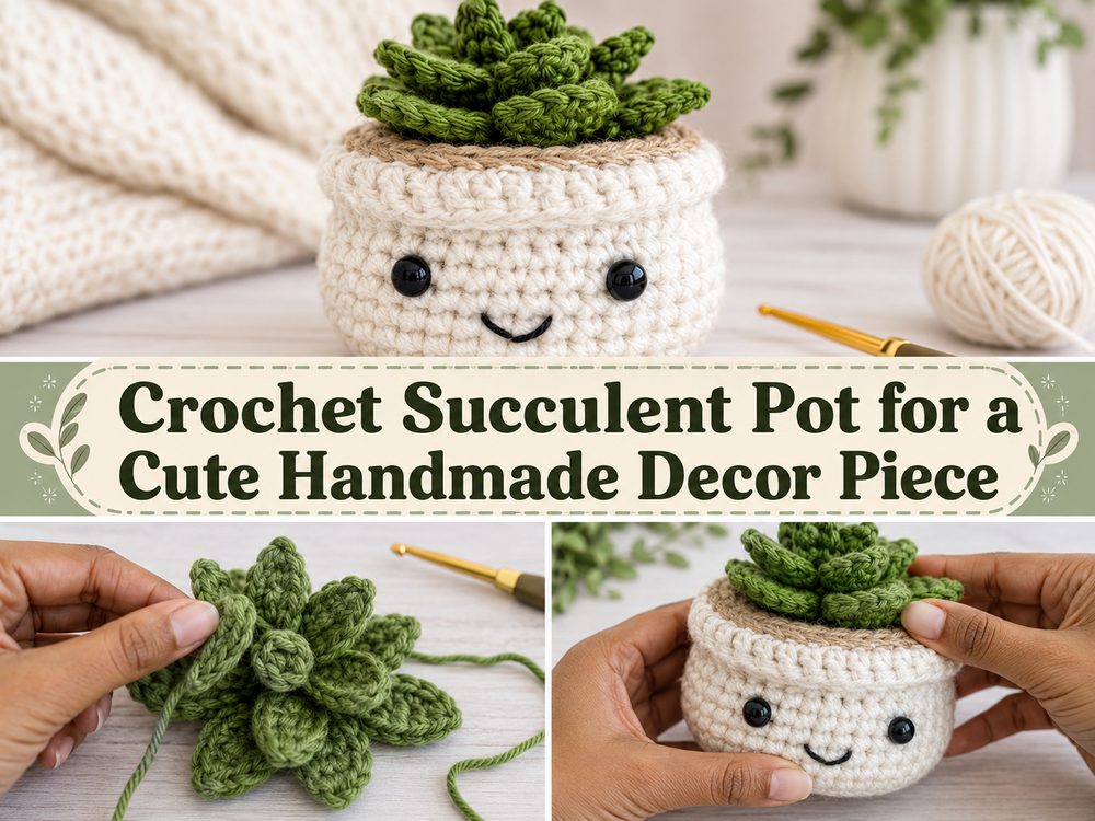Crochet Succulent Pot for a Cute Handmade Decor Piece s