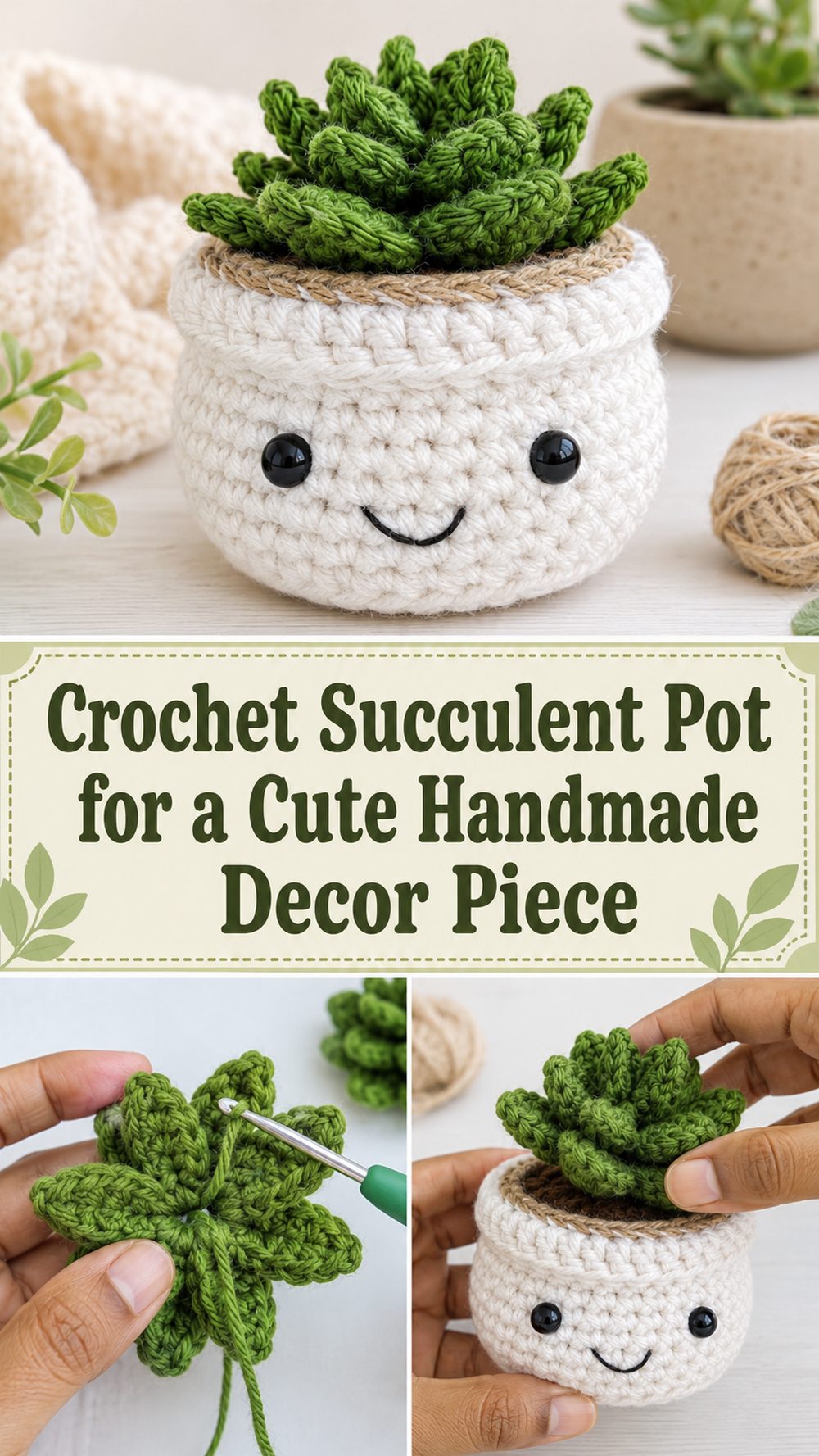 Crochet Succulent Pot for a Cute Handmade Decor Piece