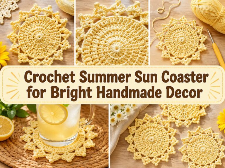 Crochet Summer Sun Coaster for Bright Handmade Decor