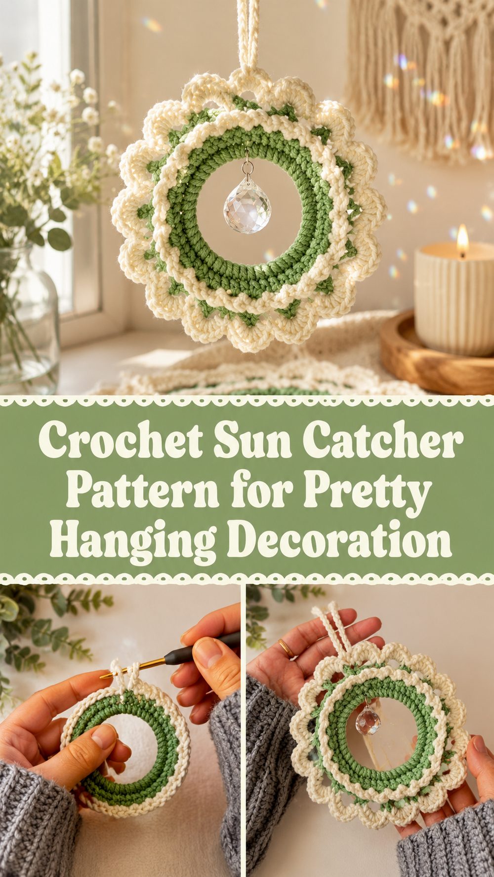 Crochet Sun Catcher Pattern for Pretty Hanging Decoration