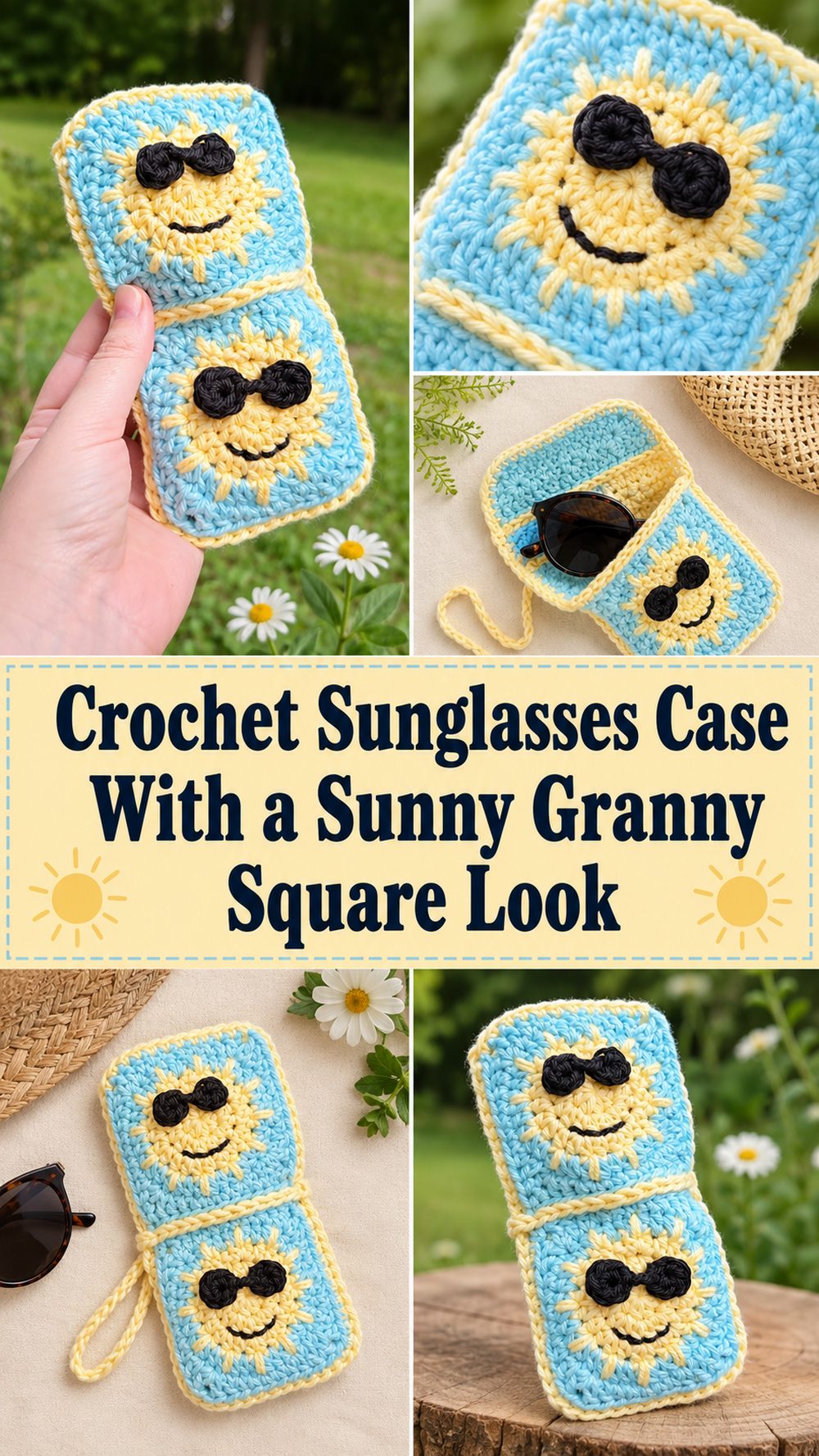 Crochet Sunglasses Case With a Sunny Granny Square Look