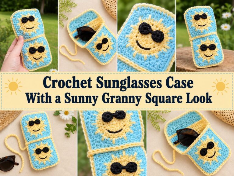 Crochet Sunglasses Case With a Sunny Granny Square Look