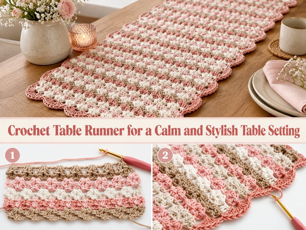 Crochet Table Runner for a Calm and Stylish Table Setting S