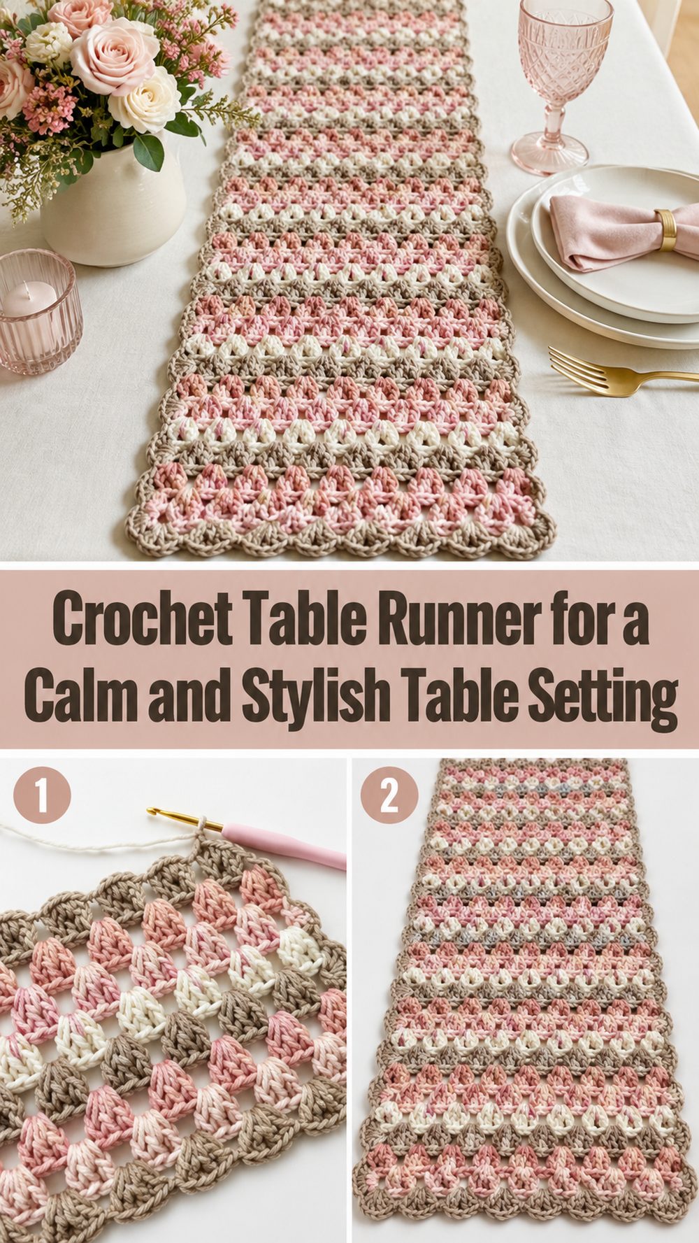 Crochet Table Runner for a Calm and Stylish Table Setting