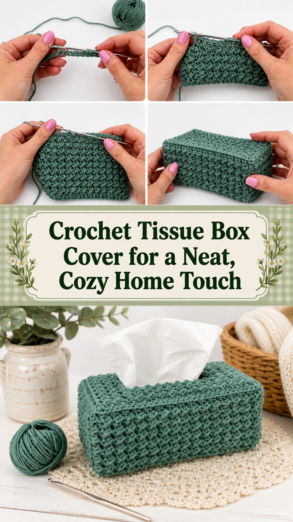 Crochet Tissue Box Cover for a Neat, Cozy Home Touch