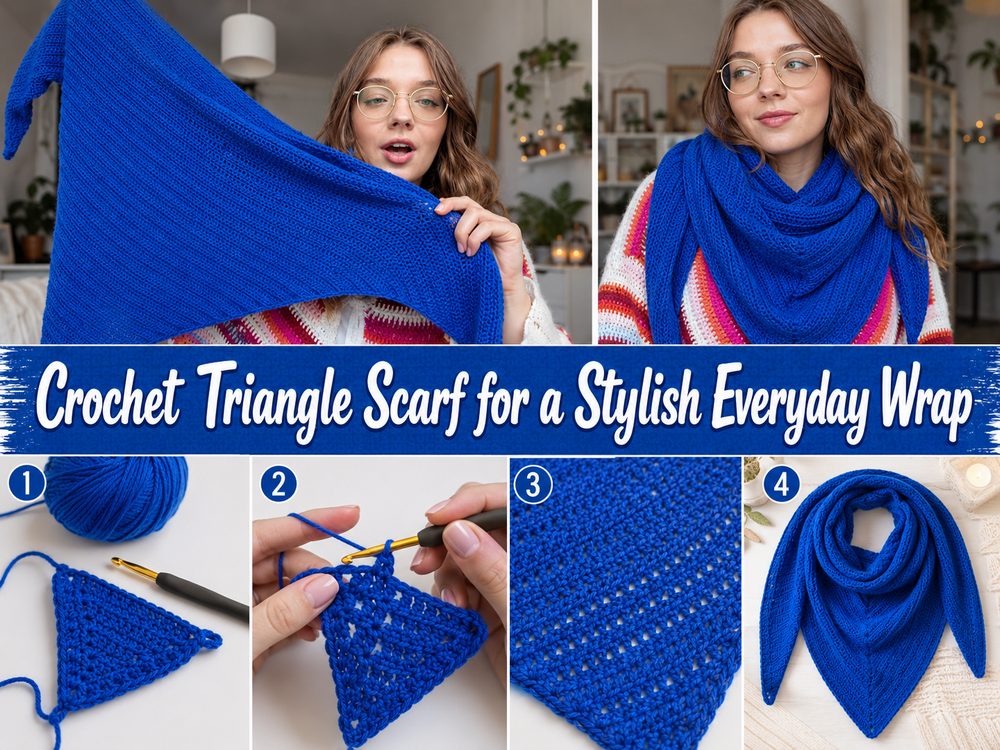 Crochet Triangle Scarf for a Stylish Everyday Wrap d