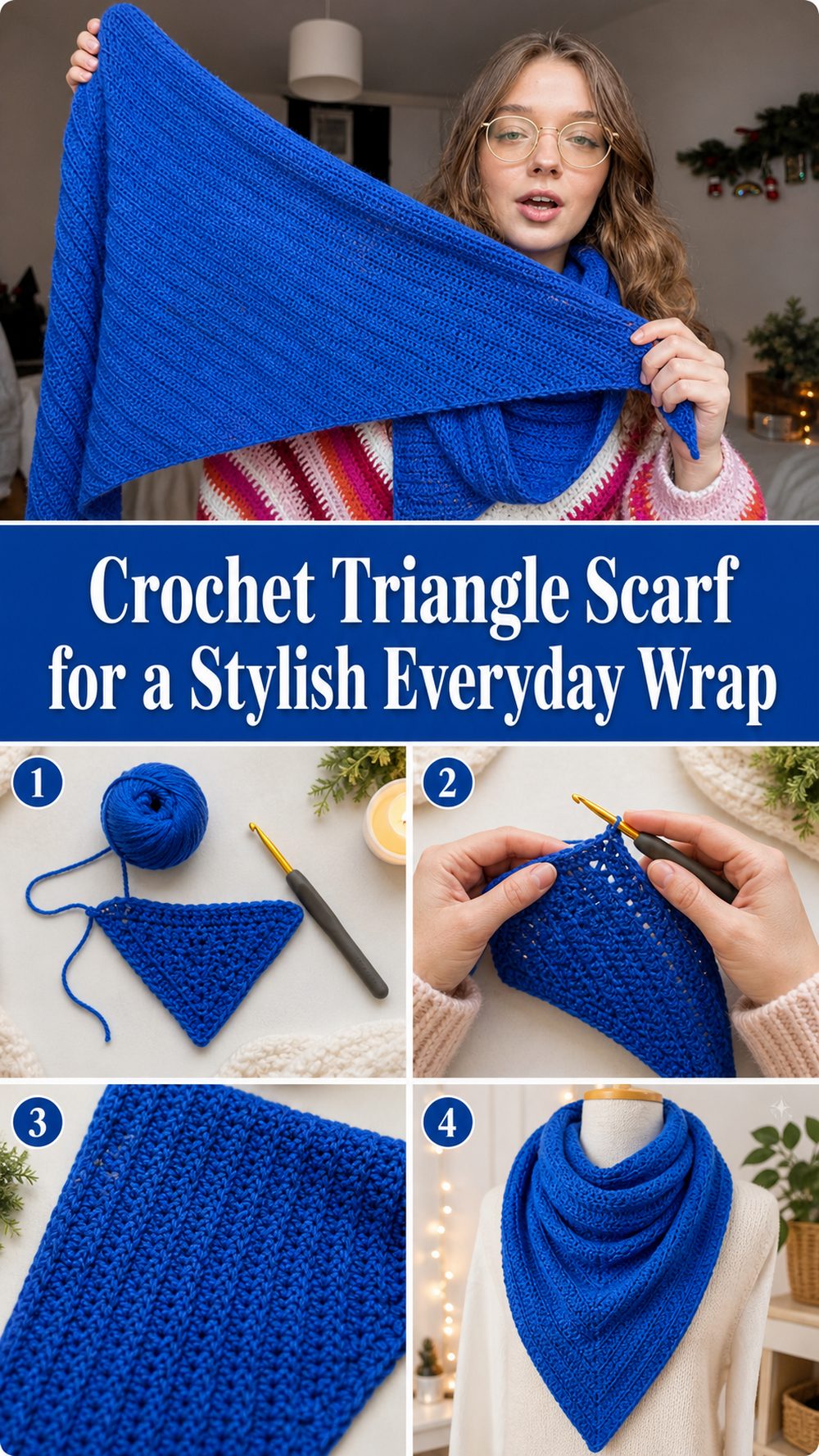 Crochet Triangle Scarf for a Stylish Everyday Wrap