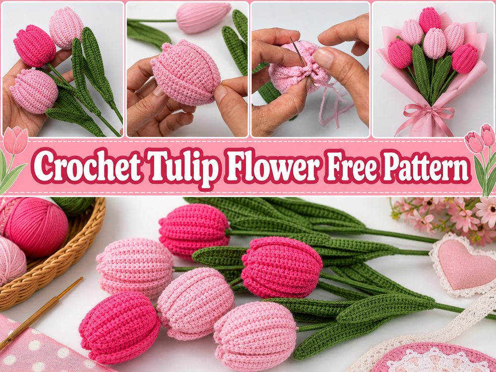 Crochet Tulip Flower Free Pattern s