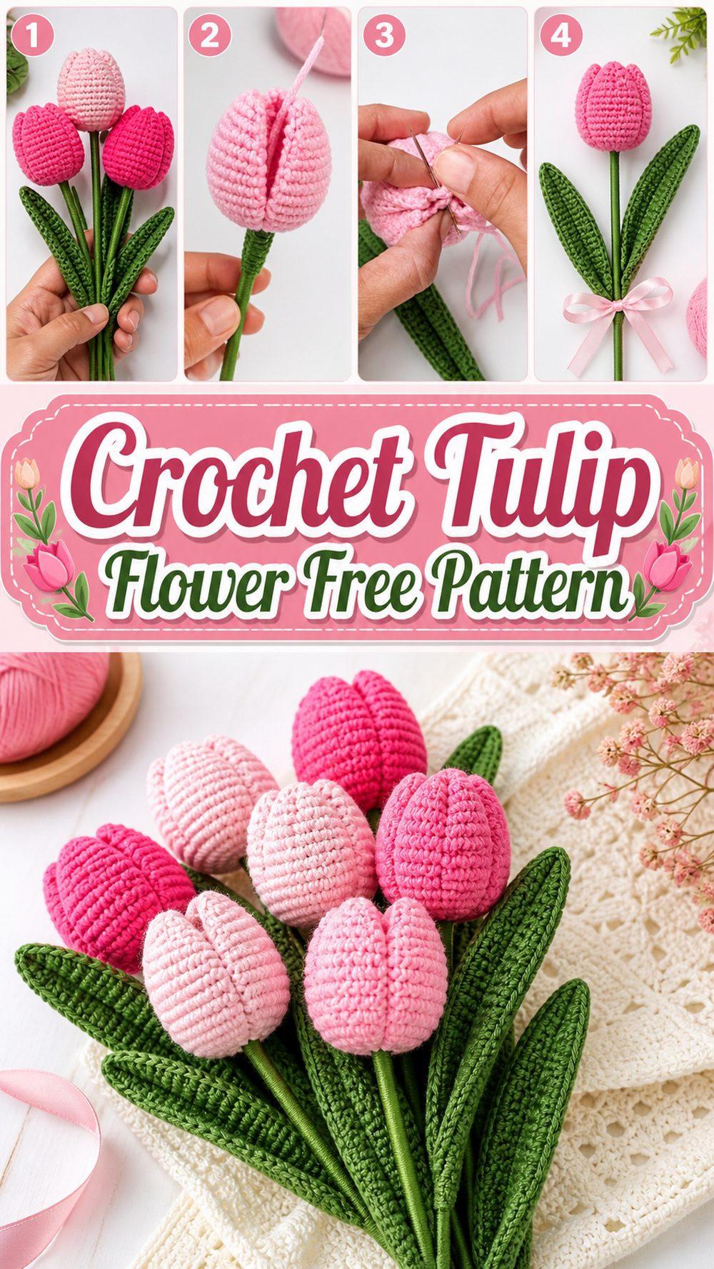 Crochet Tulip Flower Free Pattern