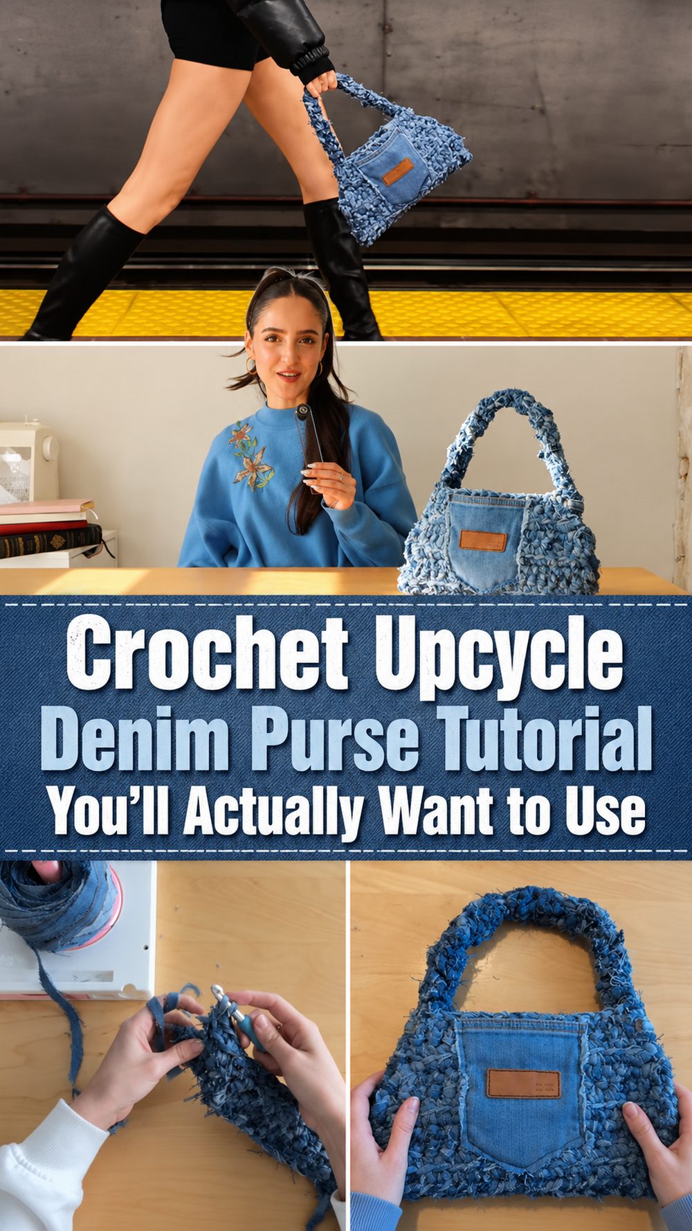 Crochet Upcycle Denim Purse Tutorial You’ll Actually Want to Use