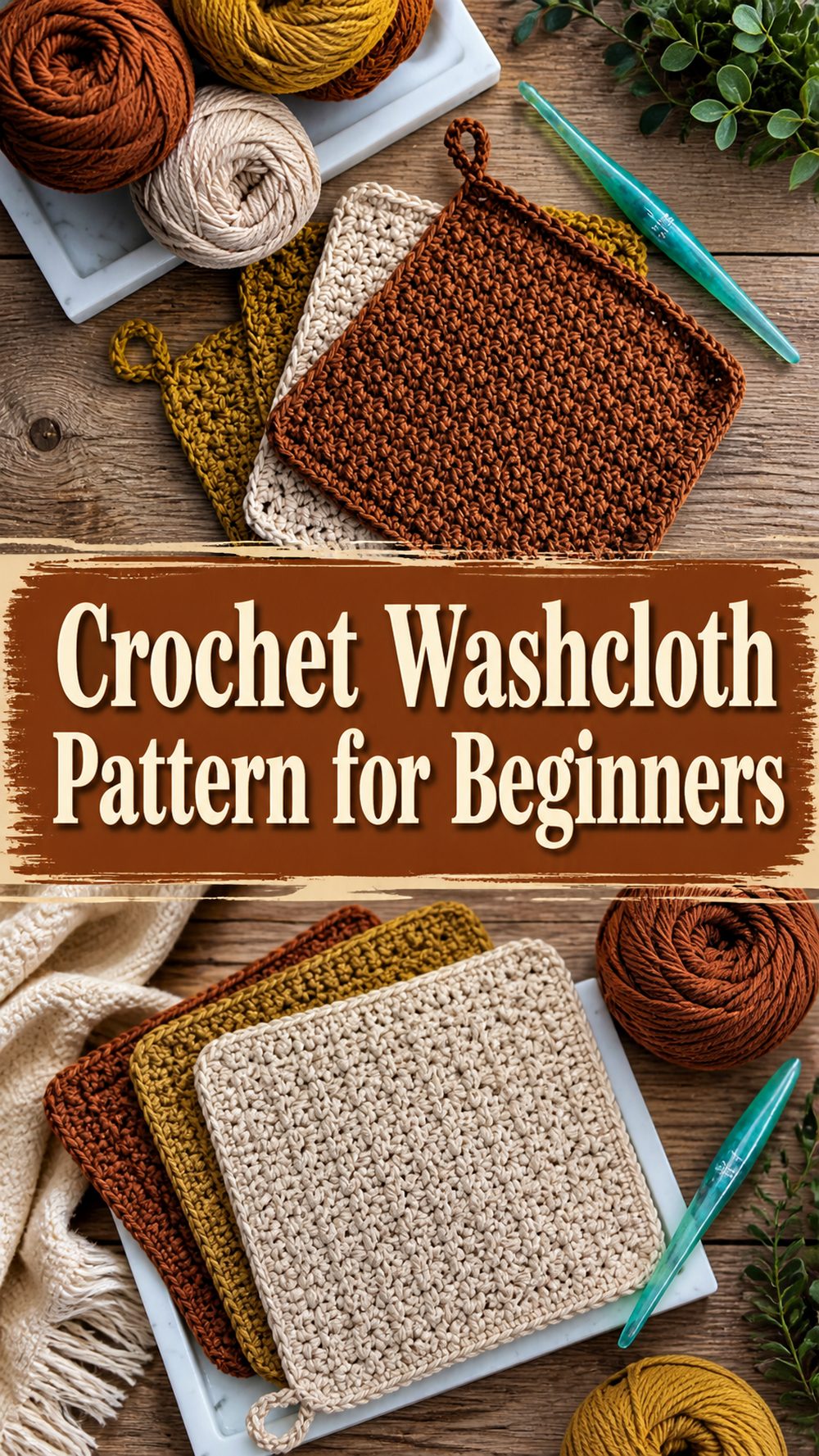 Crochet Washcloth Pattern for Beginners