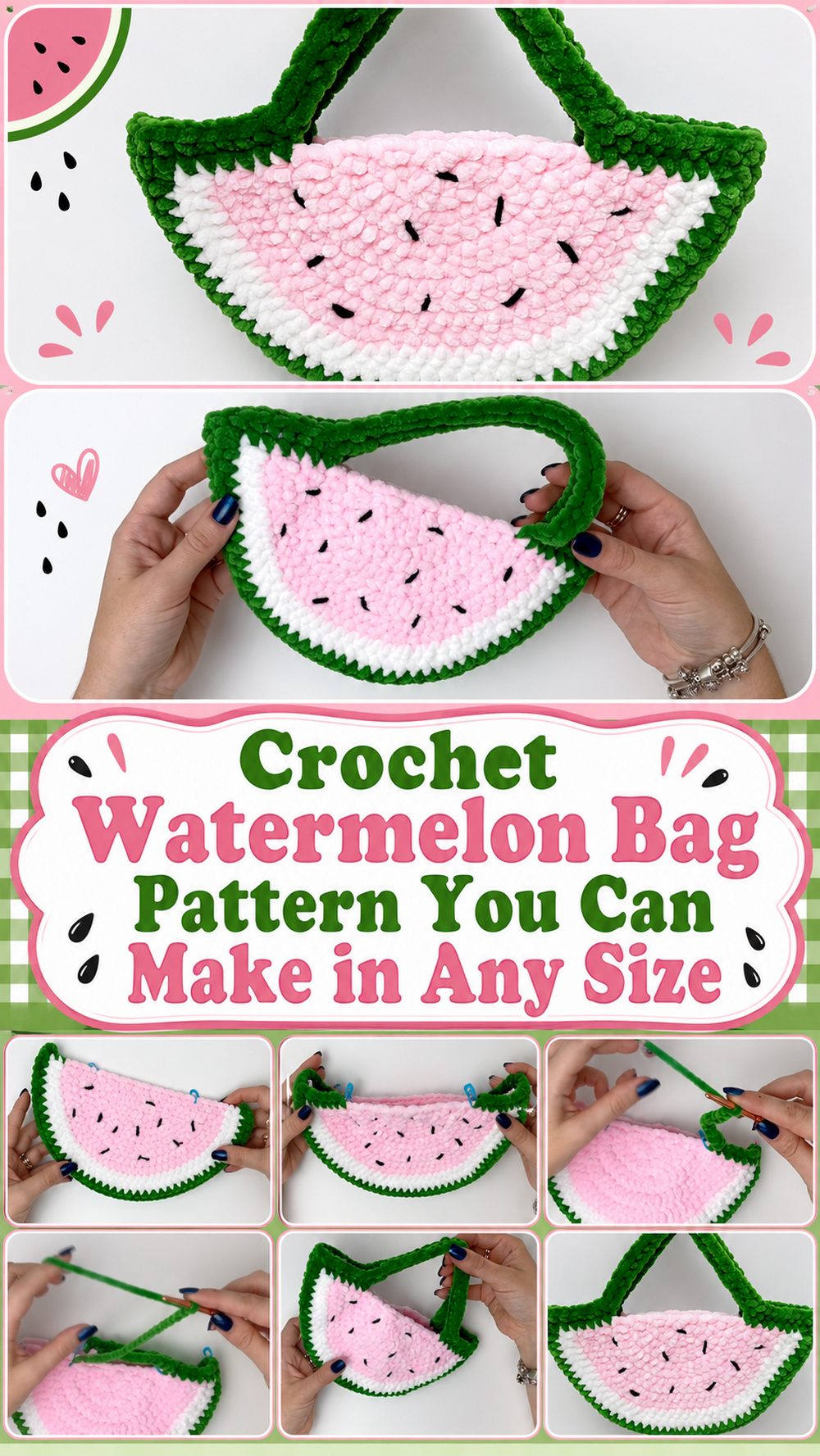 Crochet Watermelon Bag Pattern You Can Make in Any Size