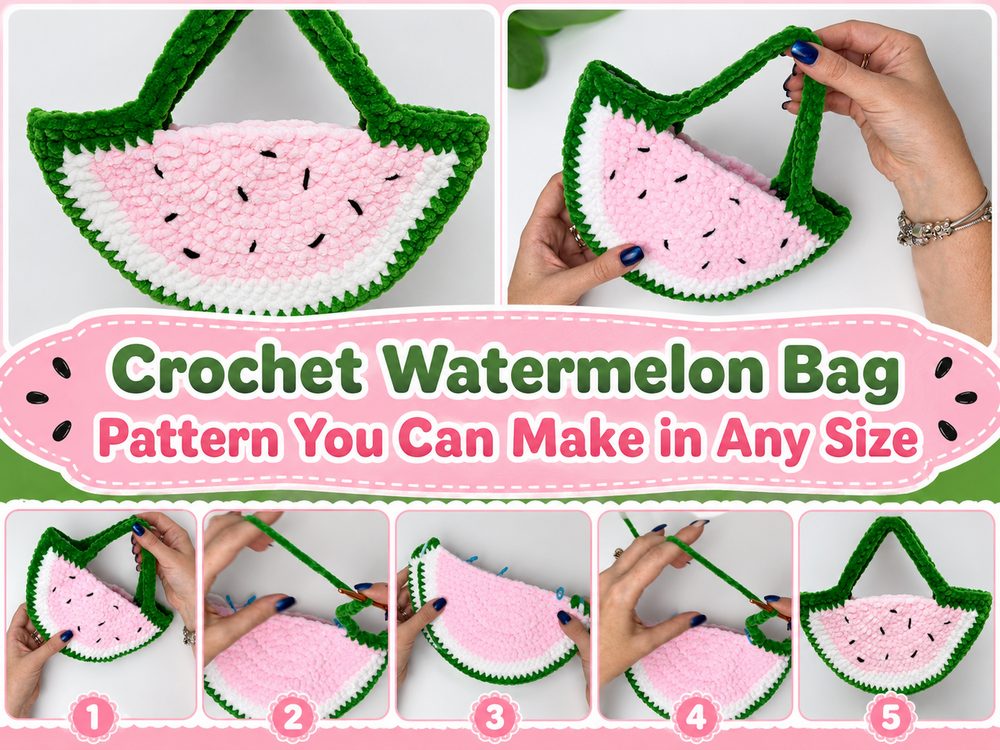 Crochet Watermelon Bag Pattern You Can Make in Any Size
