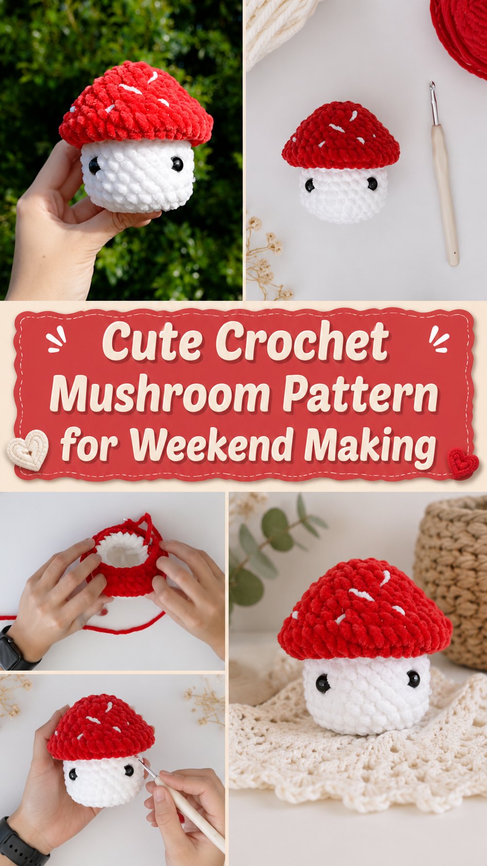 Cute Crochet Mushroom Pattern for Weekend Making