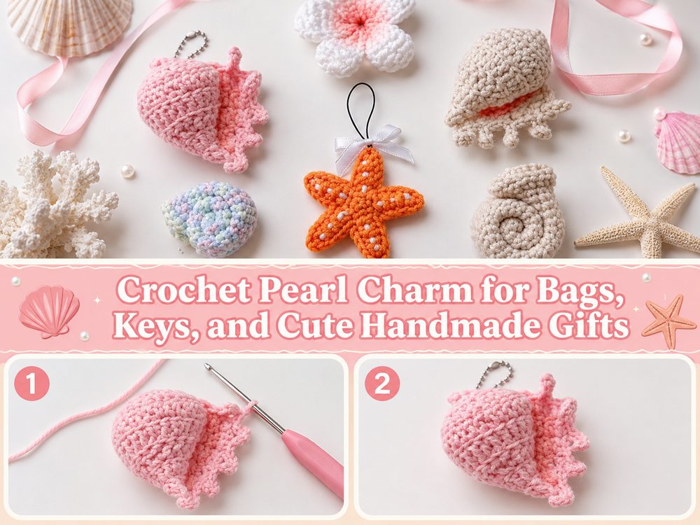 Cute Crochet Ocean Charm for Bags, Keys, and Summer Accessories a