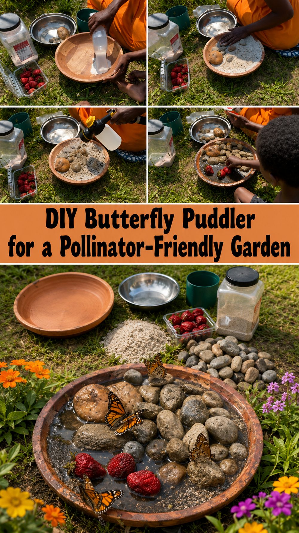 DIY Butterfly Puddler for a Pollinator Friendly Garden