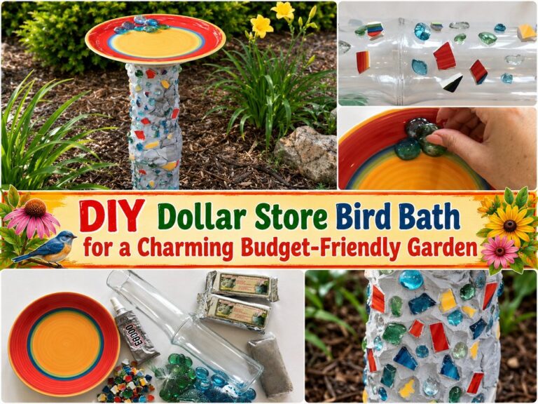DIY Dollar Store Bird Bath for a Charming Budget Friendly Garden