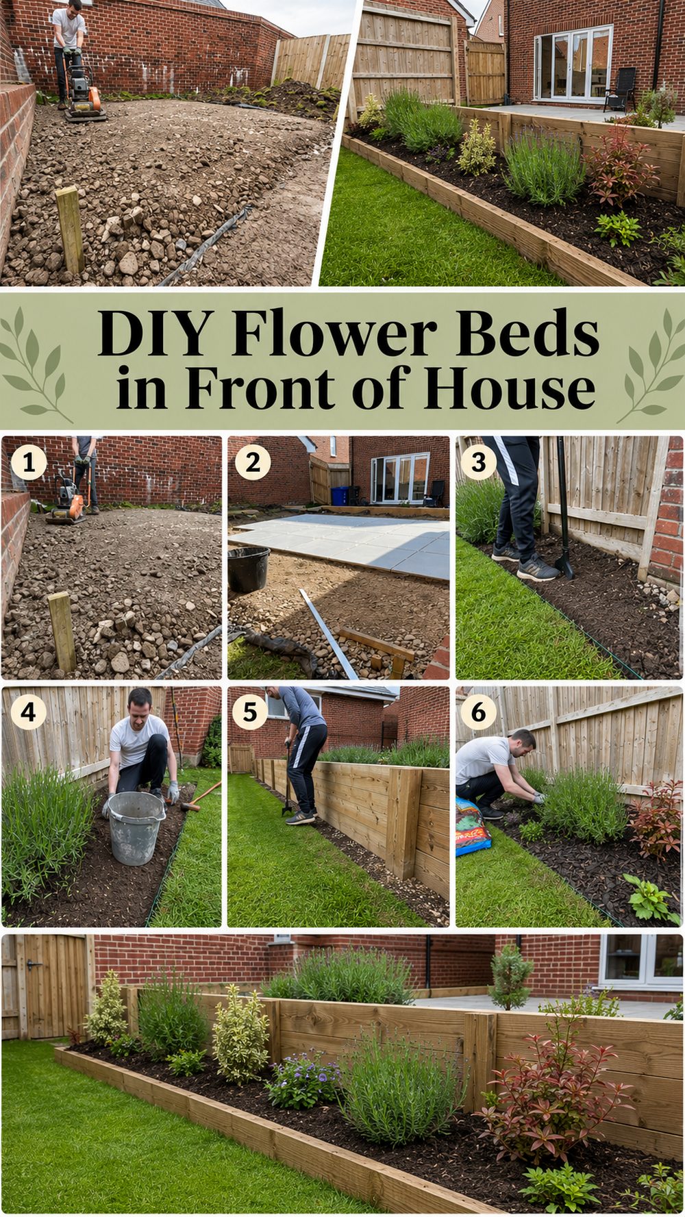 DIY Flower Beds in Front of House