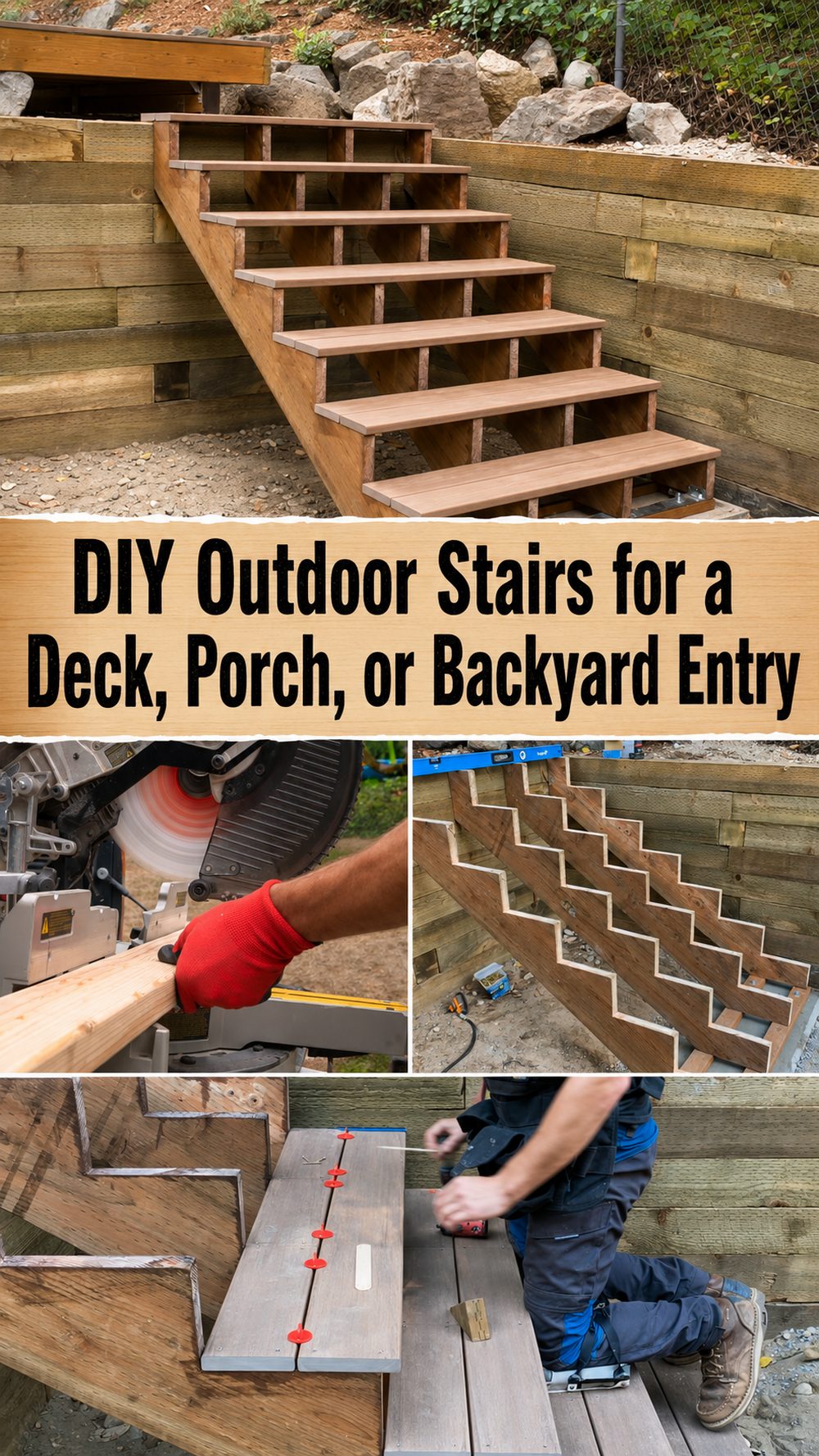 DIY Outdoor Stairs for a Deck, Porch, or Backyard Entry