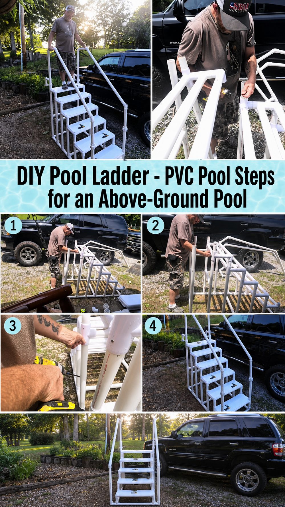 DIY Pool Ladder PVC Pool Steps for an Above Ground Pool