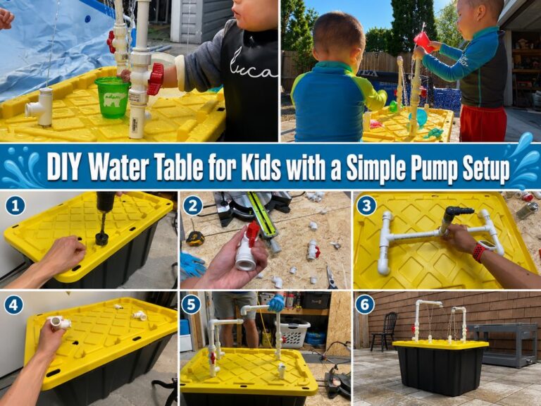 DIY Water Table for Kids with a Simple Pump Setup