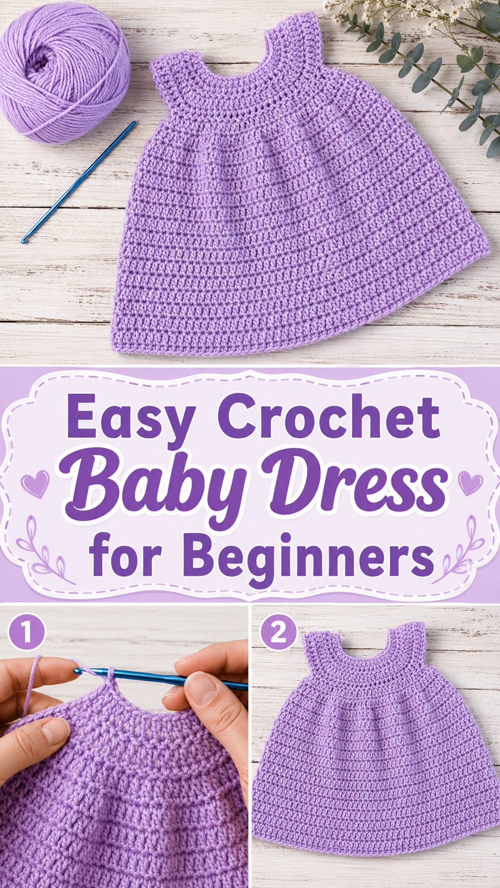 Easy Crochet Baby Dress for Beginners
