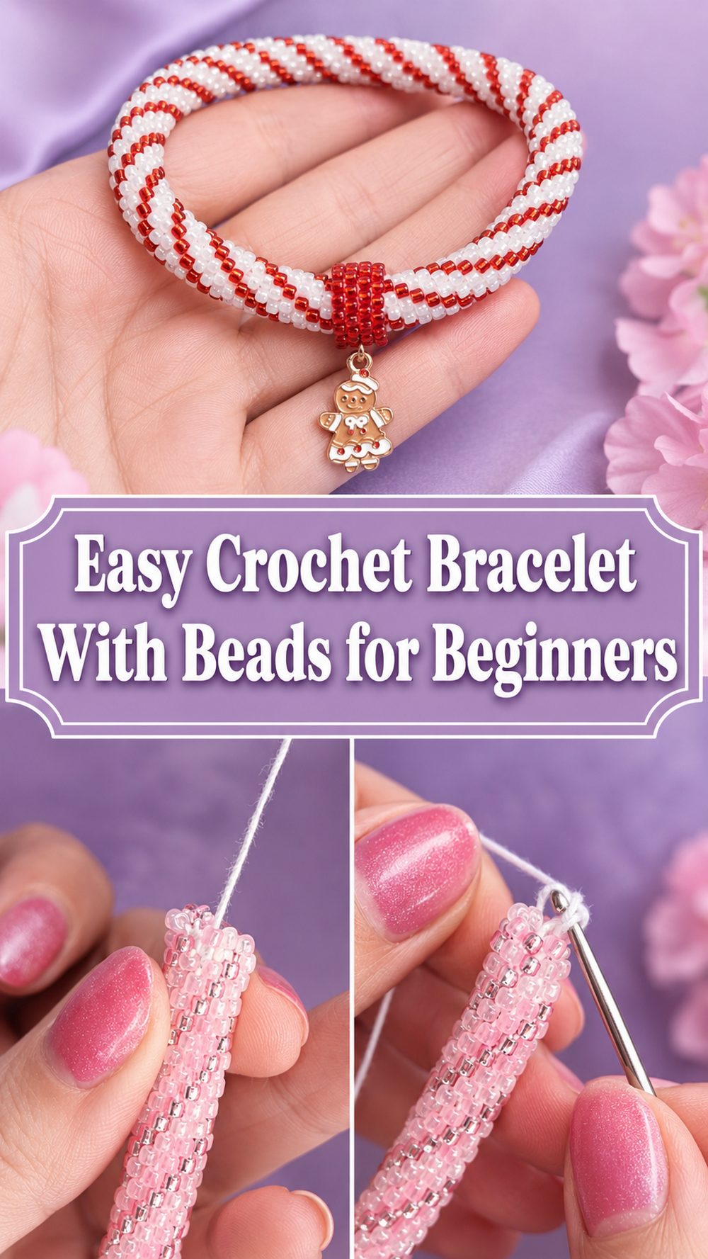 Easy Crochet Bracelet With Beads for Beginners