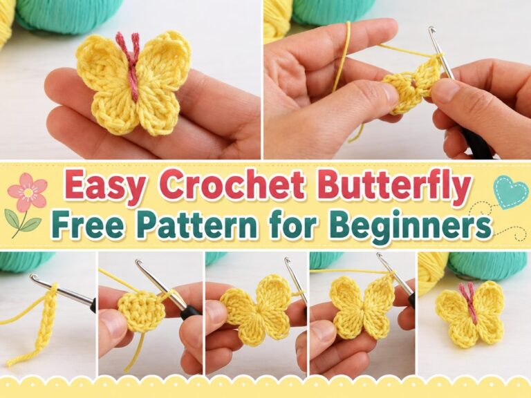 Easy Crochet Butterfly Free Pattern for Beginners