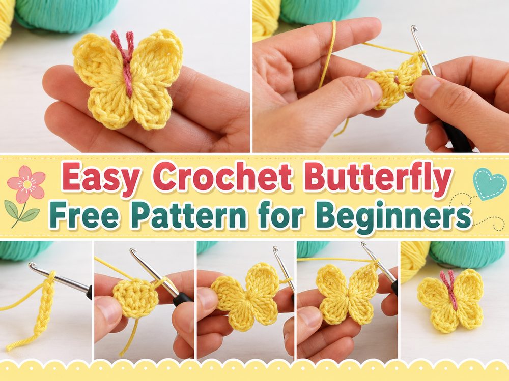 Easy Crochet Butterfly Free Pattern for Beginners