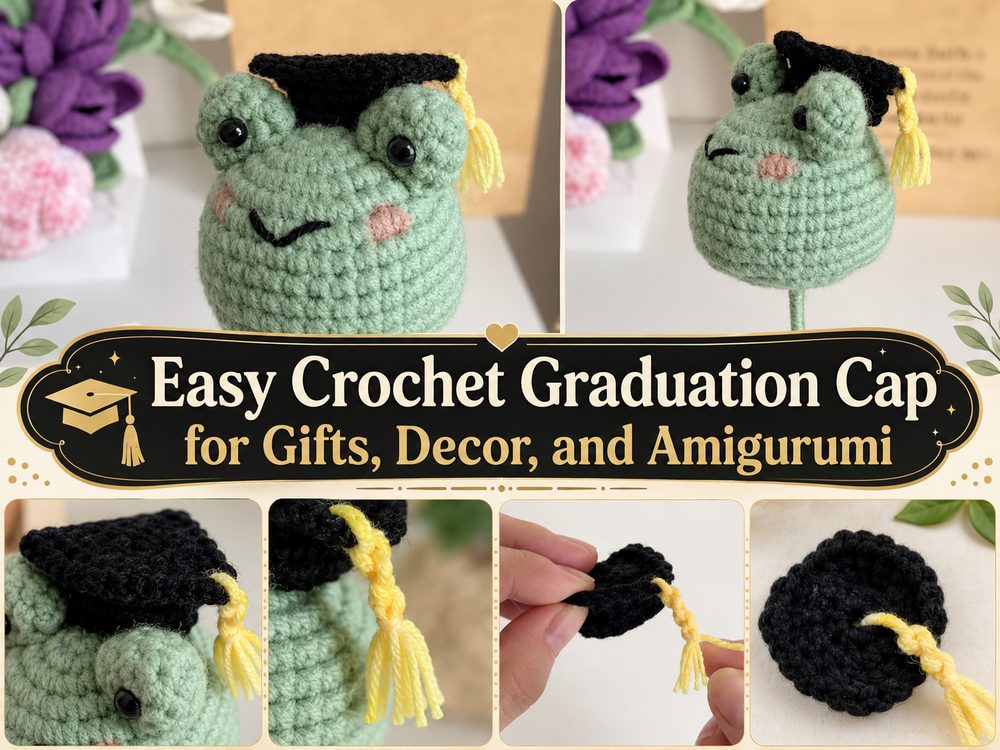 Easy Crochet Graduation Cap for Gifts, Decor, and Amigurumi