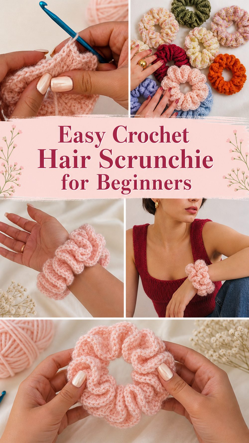 Easy Crochet Hair Scrunchie for Beginners