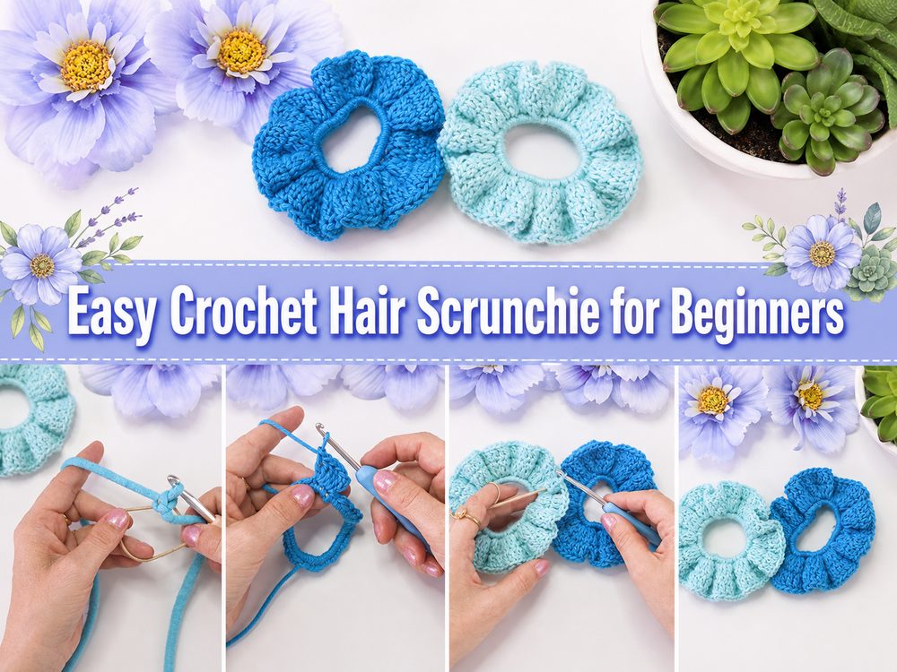Easy Crochet Hair Scrunchie for Beginners
