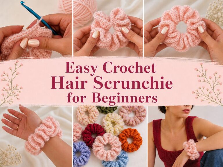 Easy Crochet Hair Scrunchie for Beginners