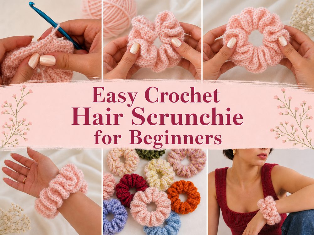 Easy Crochet Hair Scrunchie for Beginners